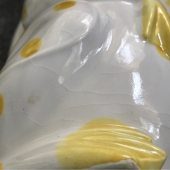 Schmid Design Ceramic Yellow Polka Dot Frog Creamer Vase Pitcher - Picture 11 of 12